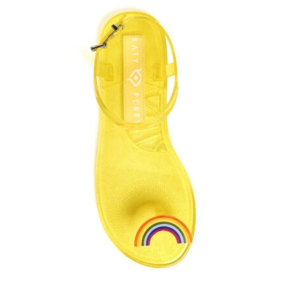 NEW! Katy Perry-The Geli yellow rainbow toe post sandal